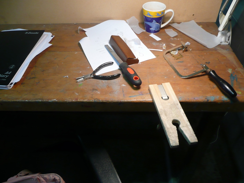 My little work bench.. with a jewellers saw and jig