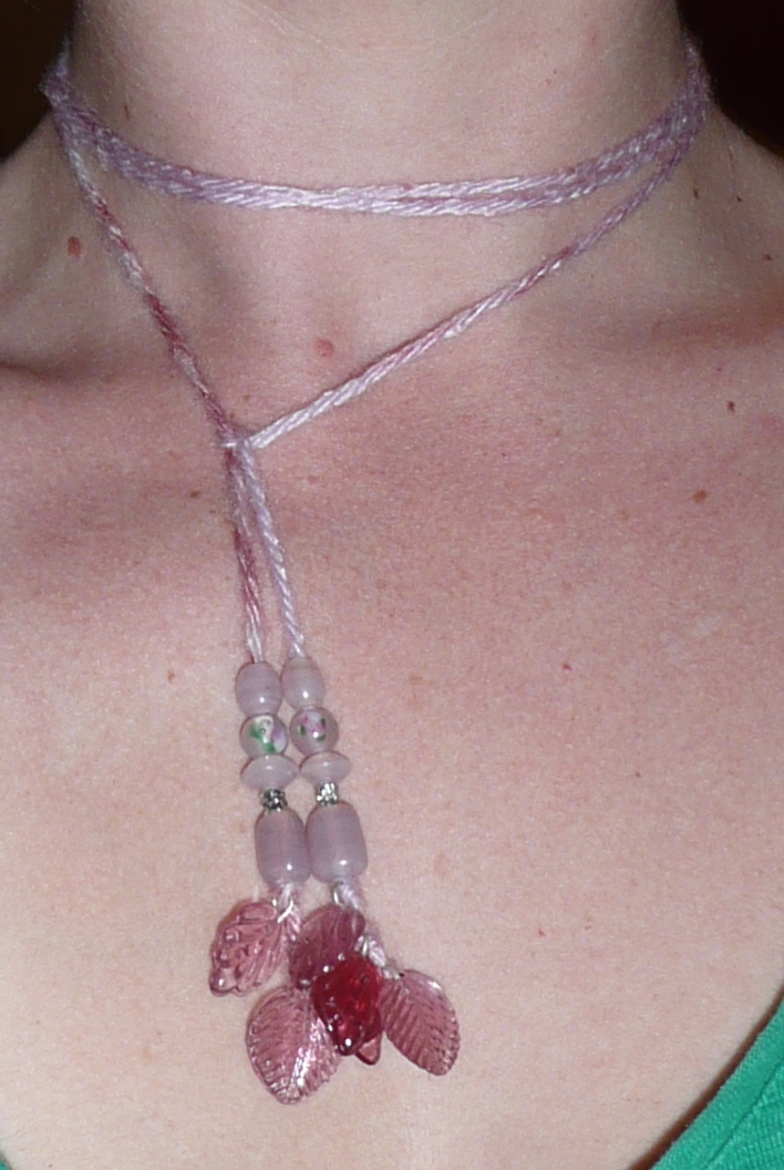 NeckWraps – Pink Leaves and Purple Gems