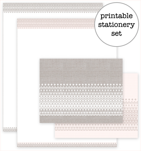 Pretties to Print – Lace Stationery and Tag Set