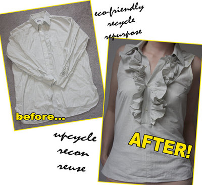 How to Make a Ruffled Top from a Men’s Shirt
