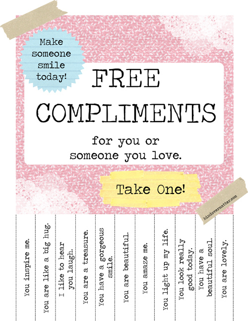 Pretties to Print – Free Complements Poster